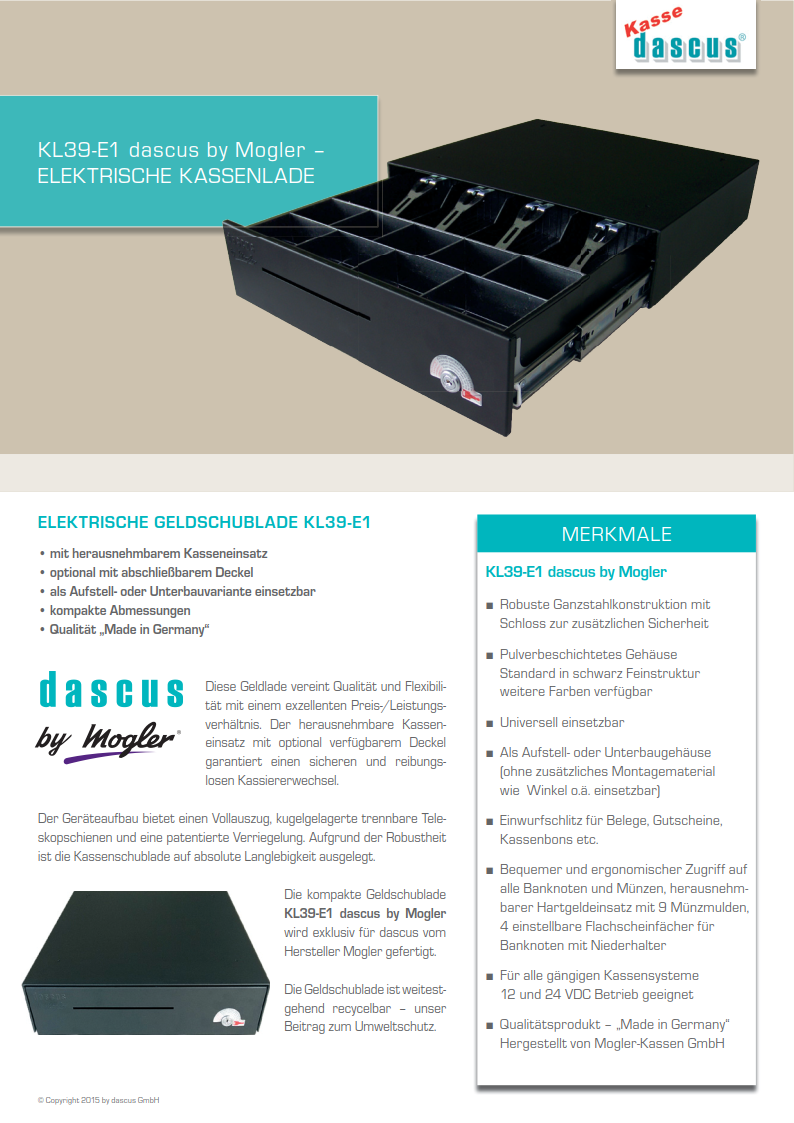 Elektrische Kassenschublade KL39-E1